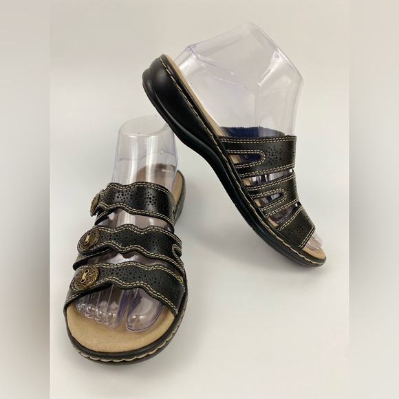 Clarks Ultimate Comfort Collection Shoes - Clarks Ultimate Comfort Collection Sandals, Women's US Size 6M, Black Leather